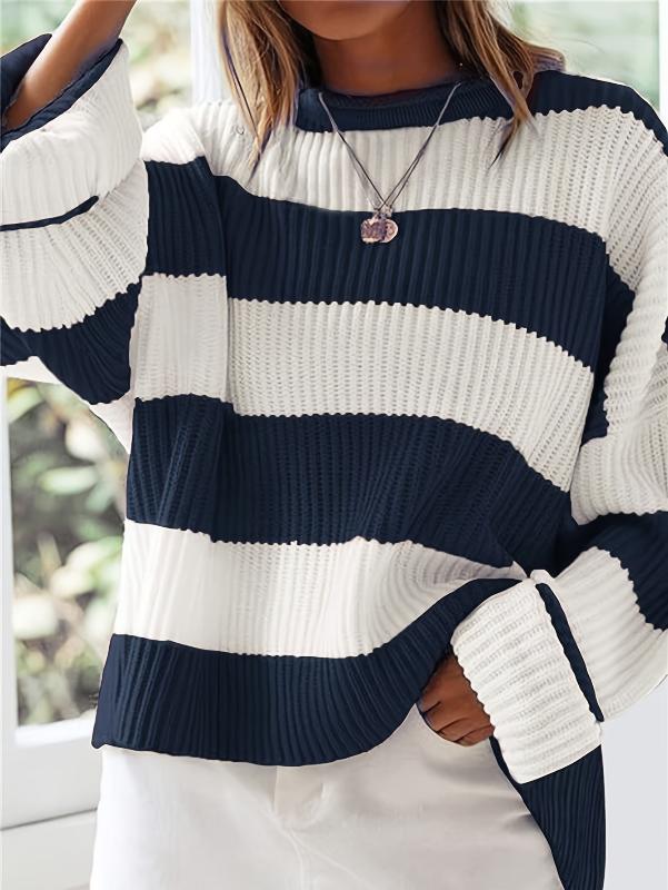 Drune | Strickpullover mit Streifen Lockerer Sitz Lässig und Komfortabel