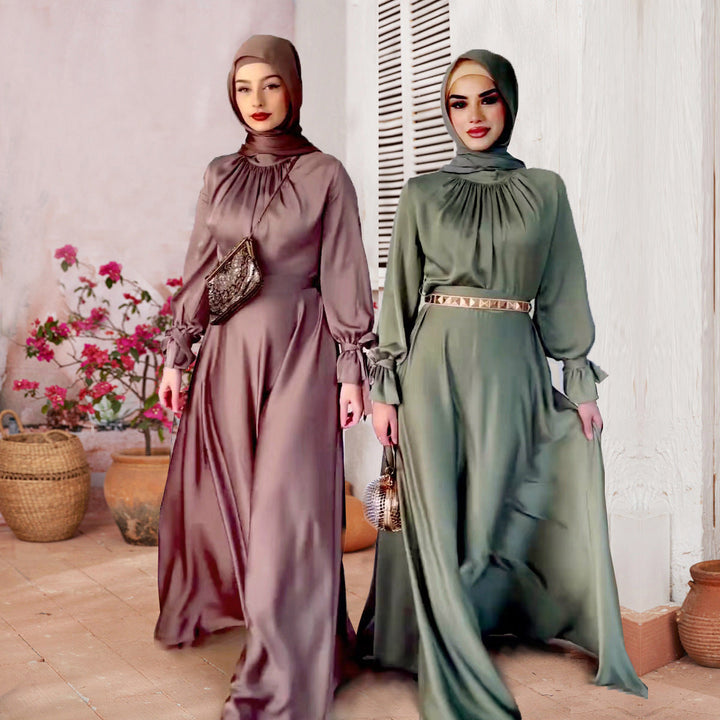 Drune Elegant Satin Gebundenes Kleid