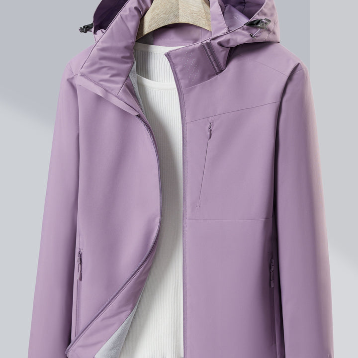 Drune | Outdoor Jacke Windbreaker und wasserdicht mit Fleece-Futter und Kapuze