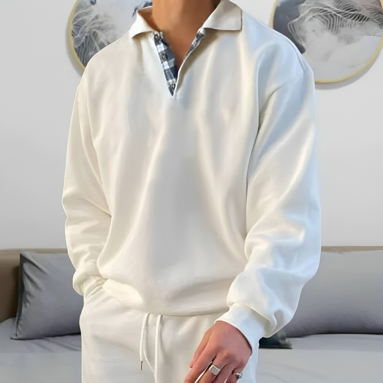 Drune | Lässiger Polo Pullover Sweatshirt