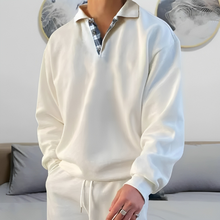 Drune | Lässiger Polo Pullover Sweatshirt