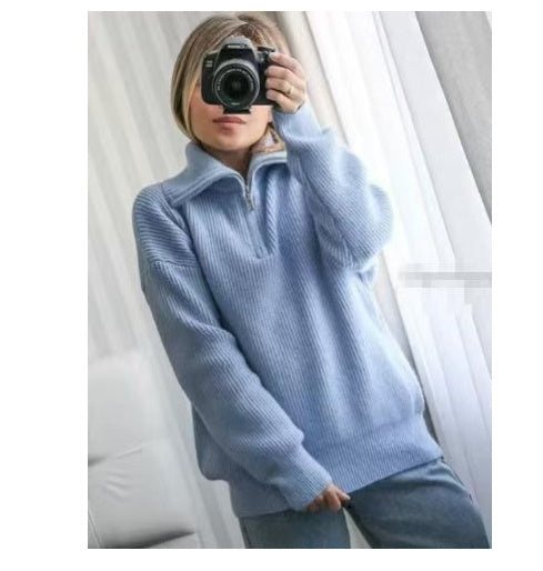 Drune | All Match Wollpullover Mit Offenem Kragen