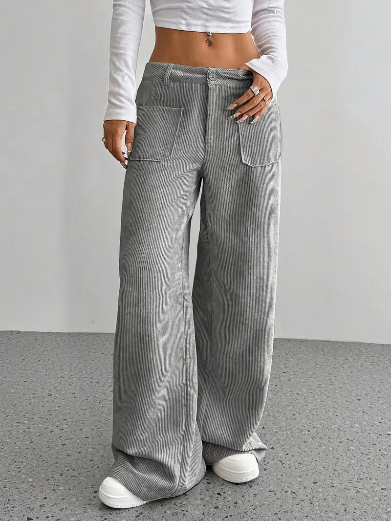 Drune | Cordhose Mit Weitem Bein Für Frauen