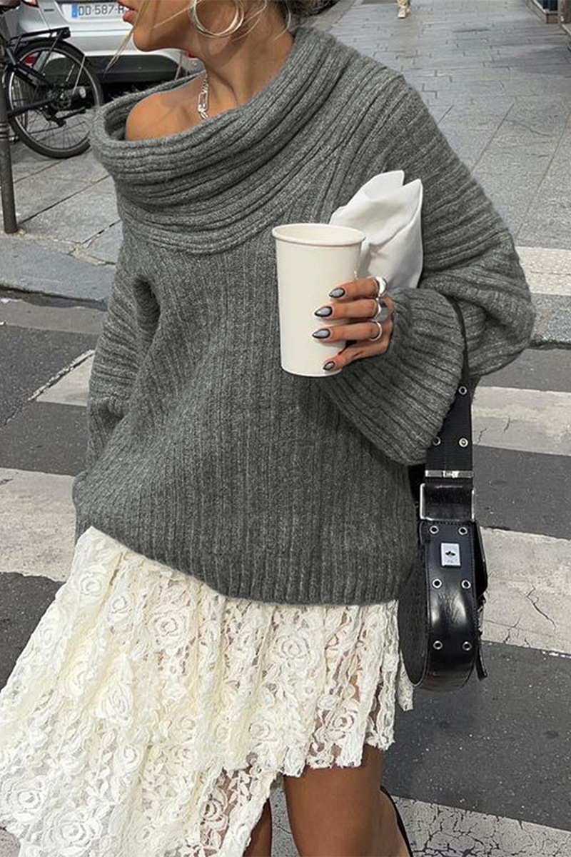 Drune | chunkiger, gestrickter Wintersweatshirt