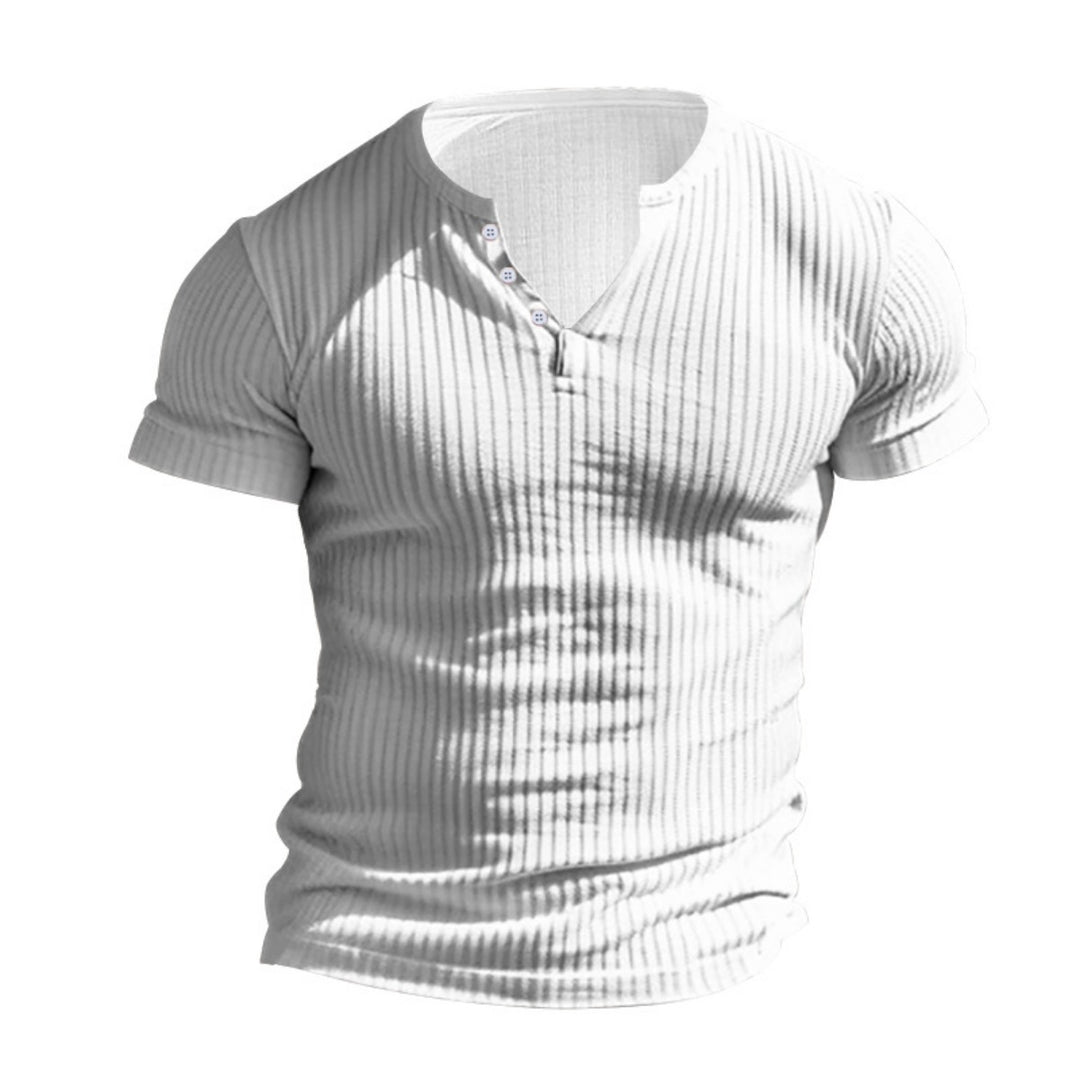 Drune | Einfarbig Lässig gestricktes T-Shirt