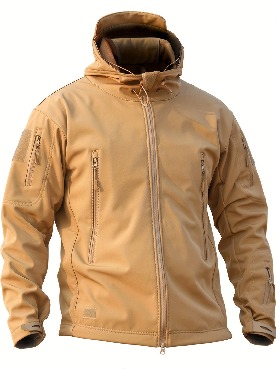 Drune | Fleece-Softshell-Kapuzenjacke Mit Reißverschlusstaschen Für Herren - Perfekt für Outdoor-Aktivitäten