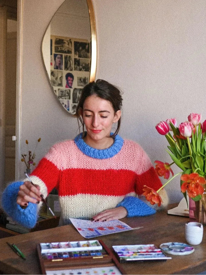 Drune | Colorful striped knit sweater for casually chic looks