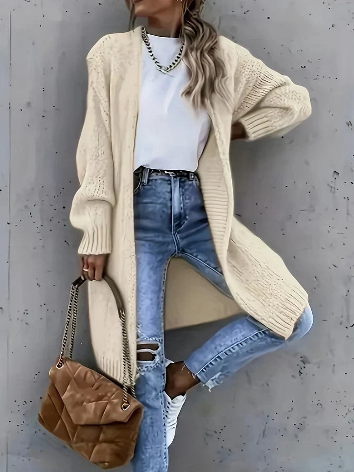 Drune | Langarm Gestrickte Strickjacke Für Damen - Perfekt für Alltagstragen