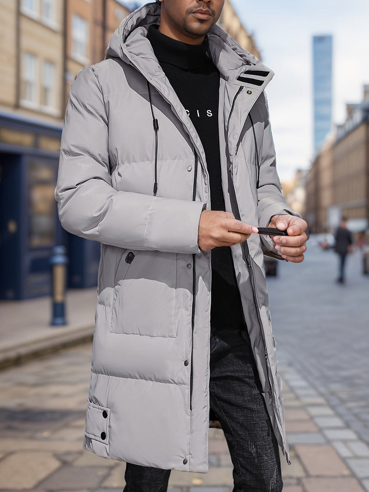 Drune | Schwarze gepolsterte Winterjacke mit Kapuze für Herren - Perfekt für Outdoor-Aktivitäten