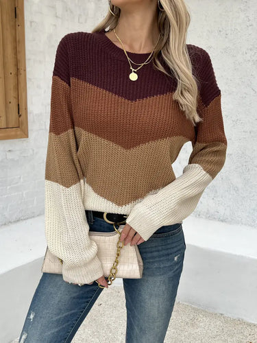 Drune | Farbblock Rundhals Pullover Mit Weichem Stoff