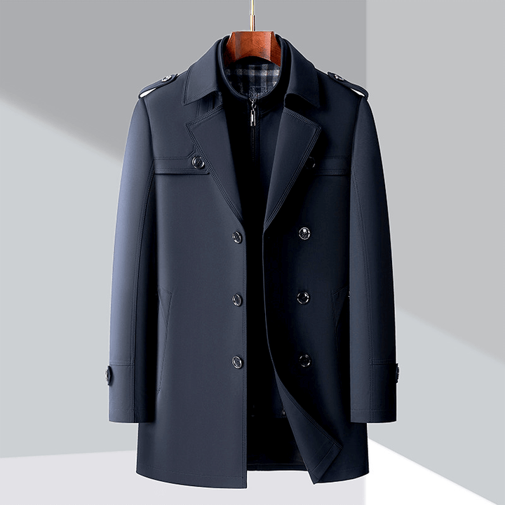 Drune | Herren Doppelreiher Trenchcoat