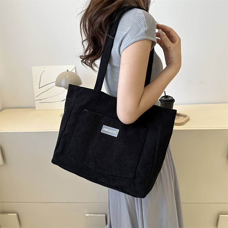 Drune | Elegante Damen-Tasche Aus Hochwertigem Cordstoff Vegan Leather