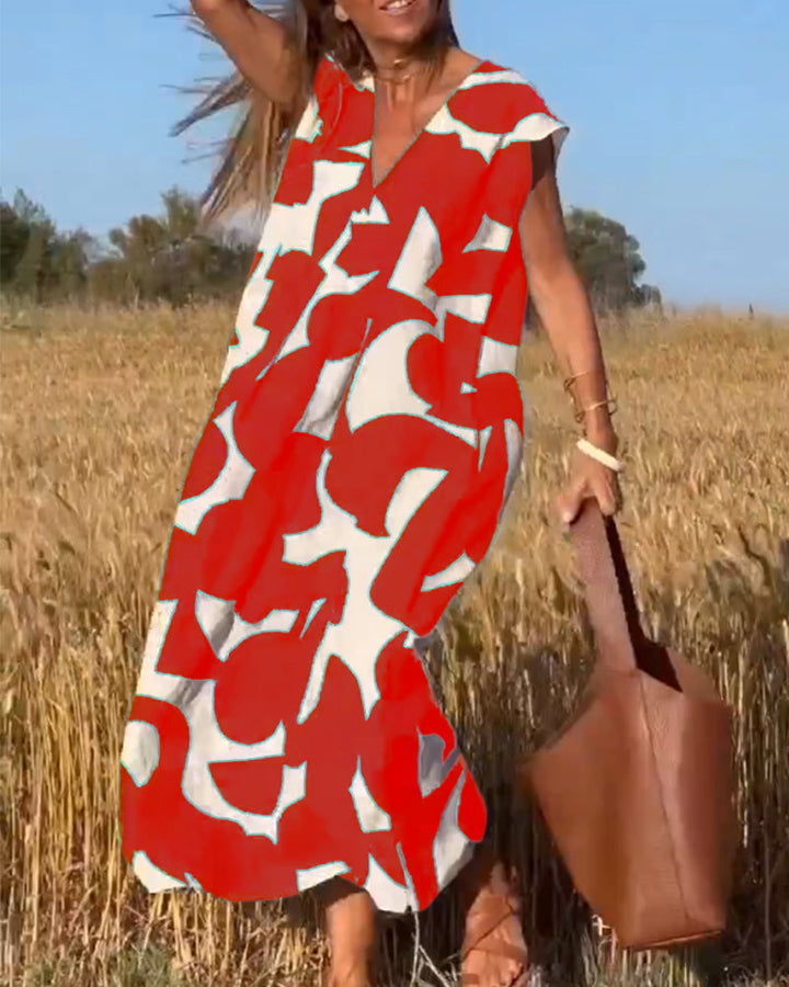 Drune | Damen Bedrucktes Langes Kleid