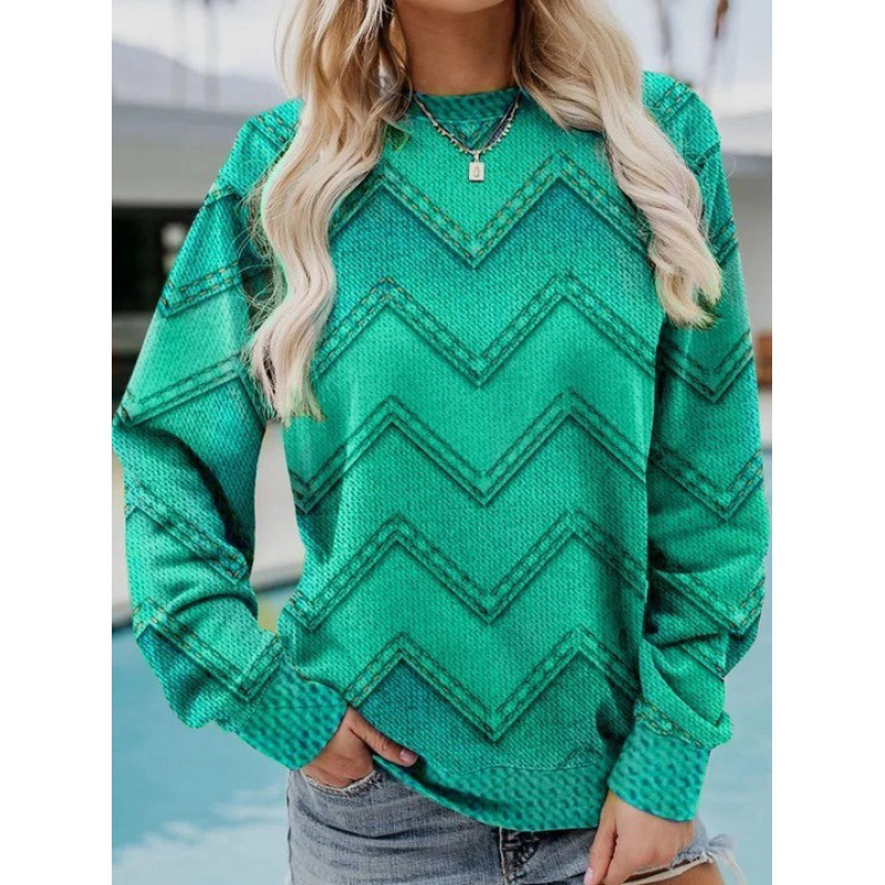 Drune | Lässiges Sweatshirt mit Zigzag-denimlook Weich und Trendy Perfekt Für Den Alltag