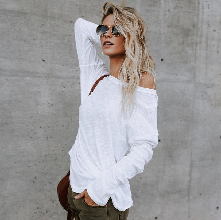 Damen Oversized T-Shirt mit asymmetrischem Schnitt und lässigem Design Drune