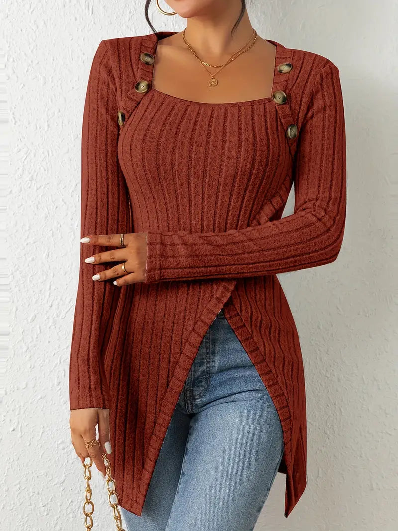 Drune | Stilvoll Gerippter Pullover für Frauen