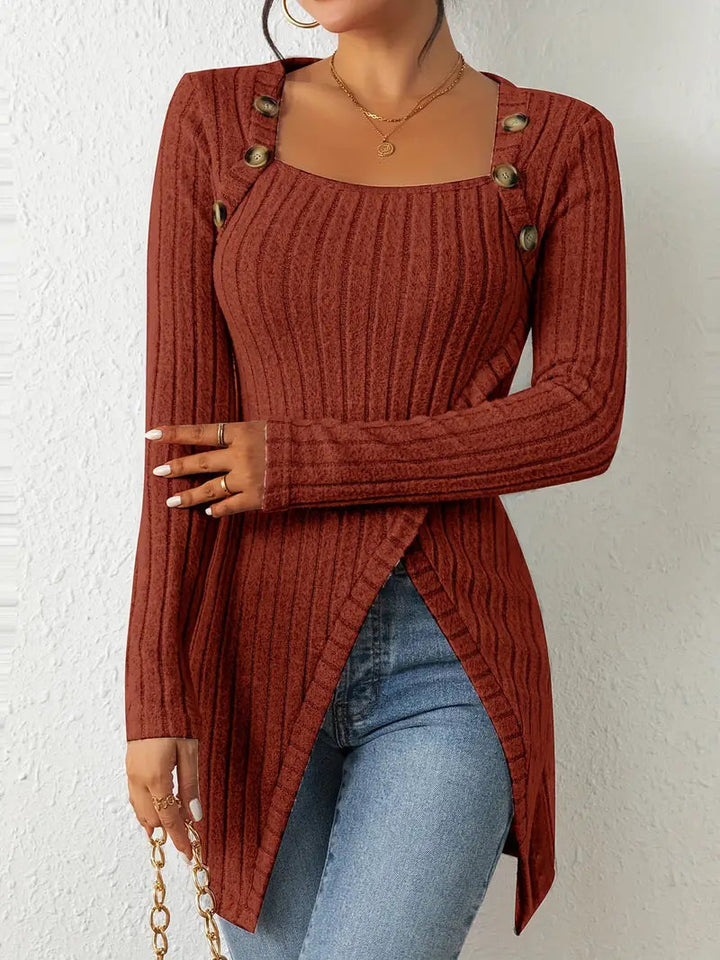 Drune | Stilvoll Gerippter Pullover für Frauen