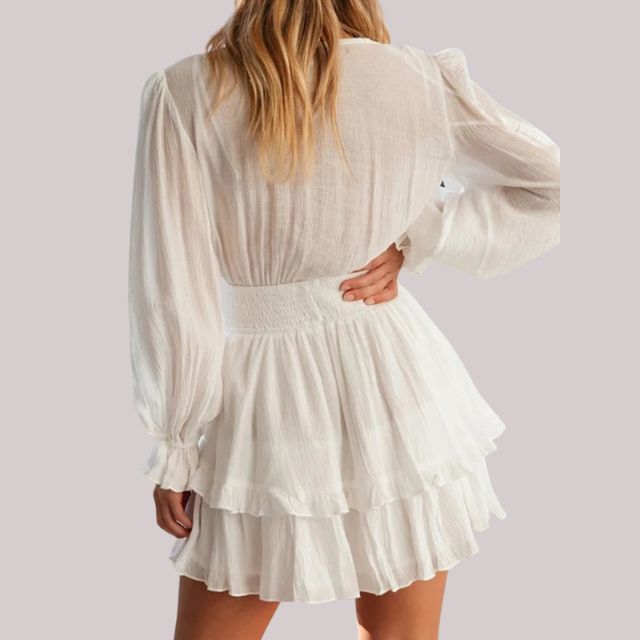 Drune | Wickelkleid mit Rüschen und Taillenban