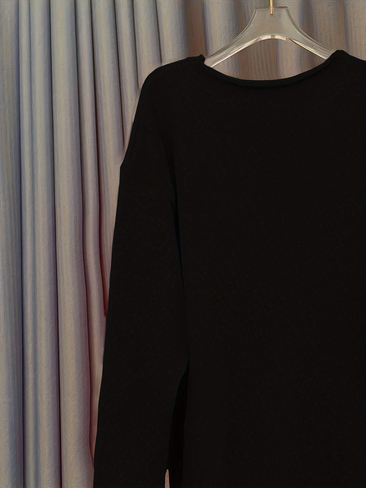 Drune | Damen Oversize-Pullover mit V-Ausschnitt & Muster
