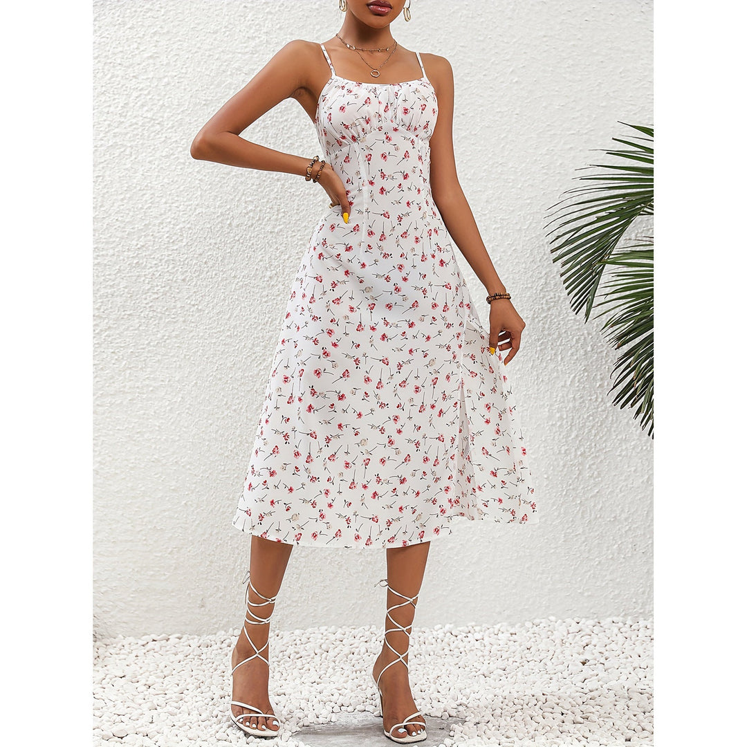 Drune Polka-Dot-Hosenträgerkleid - Damenlangkleid