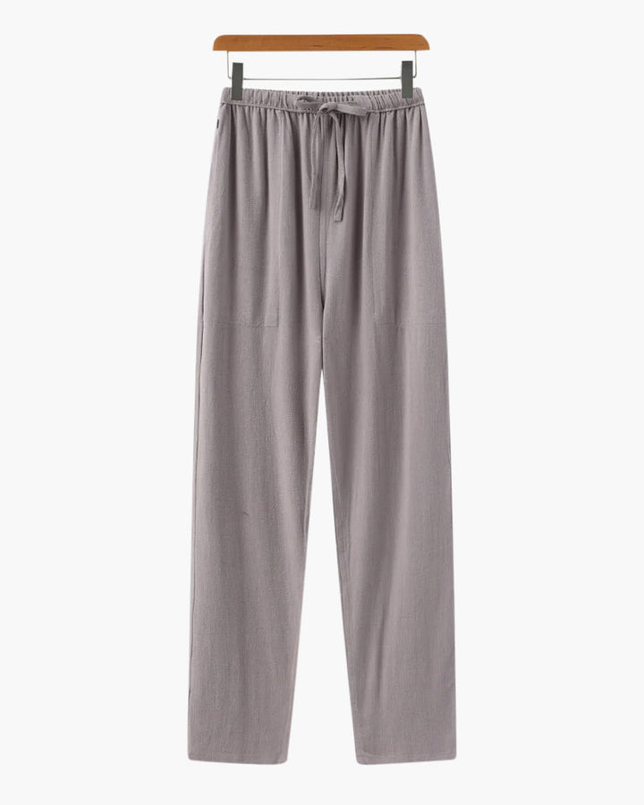 Drune | Leichte Slim Fit Herren Sommer Leinenhose Mit Kordelzug