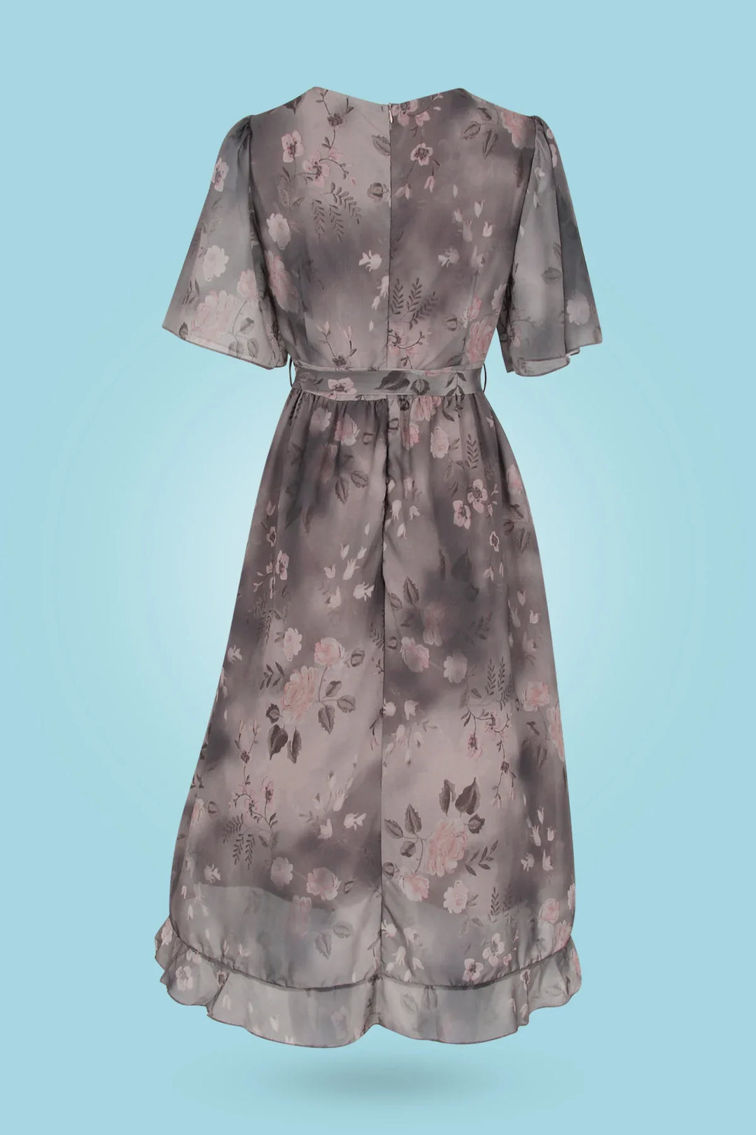 Drune | Midikleid mit Blumenmuster und V-Ausschnitt