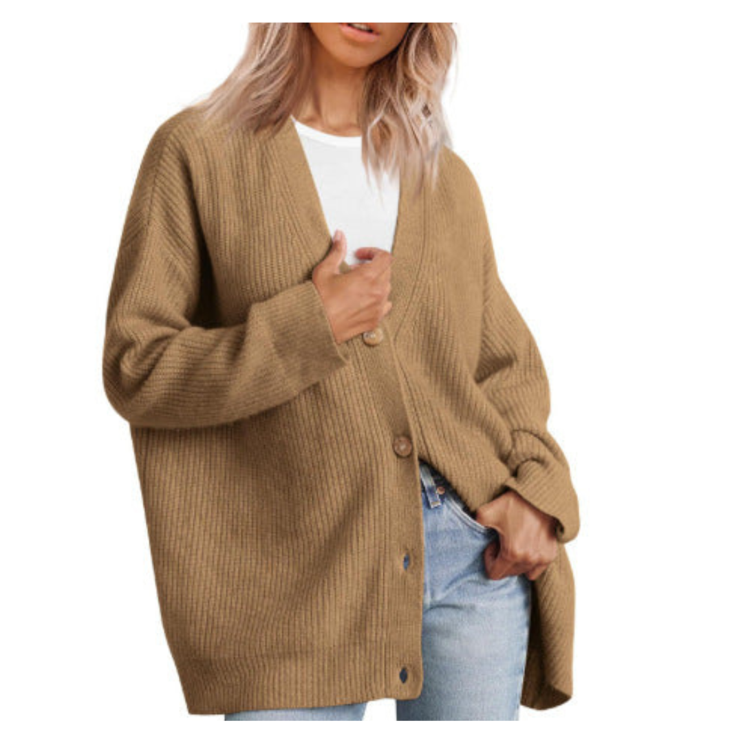 Drune | Schicke Übergroße Strickjacke Mit Knöpfen Für Damen