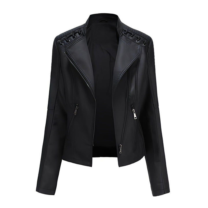 Drune | Elegante, eng geschnittene kurze Damenlederjacke