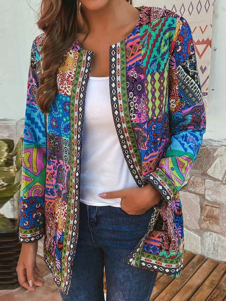 Drune | Damen Ethnischer Blumenmantel Jacke