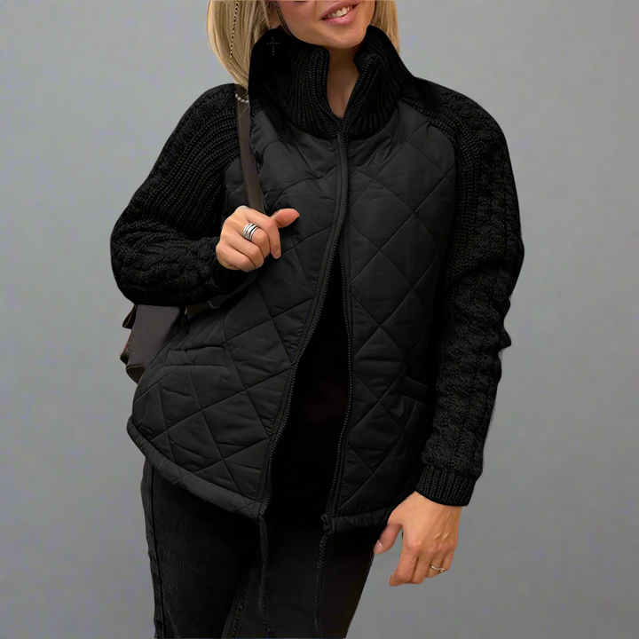 Drune | Damen Gemütliche Gefütterte Jacke Mit Strickärmeln