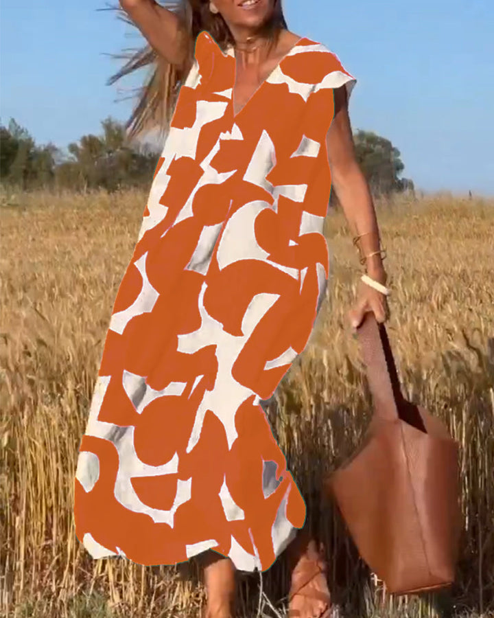 Drune | Damen Bedrucktes Langes Kleid