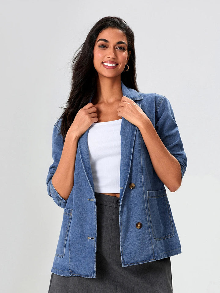 Drune | Denim Blazer mit Klassischer Passform