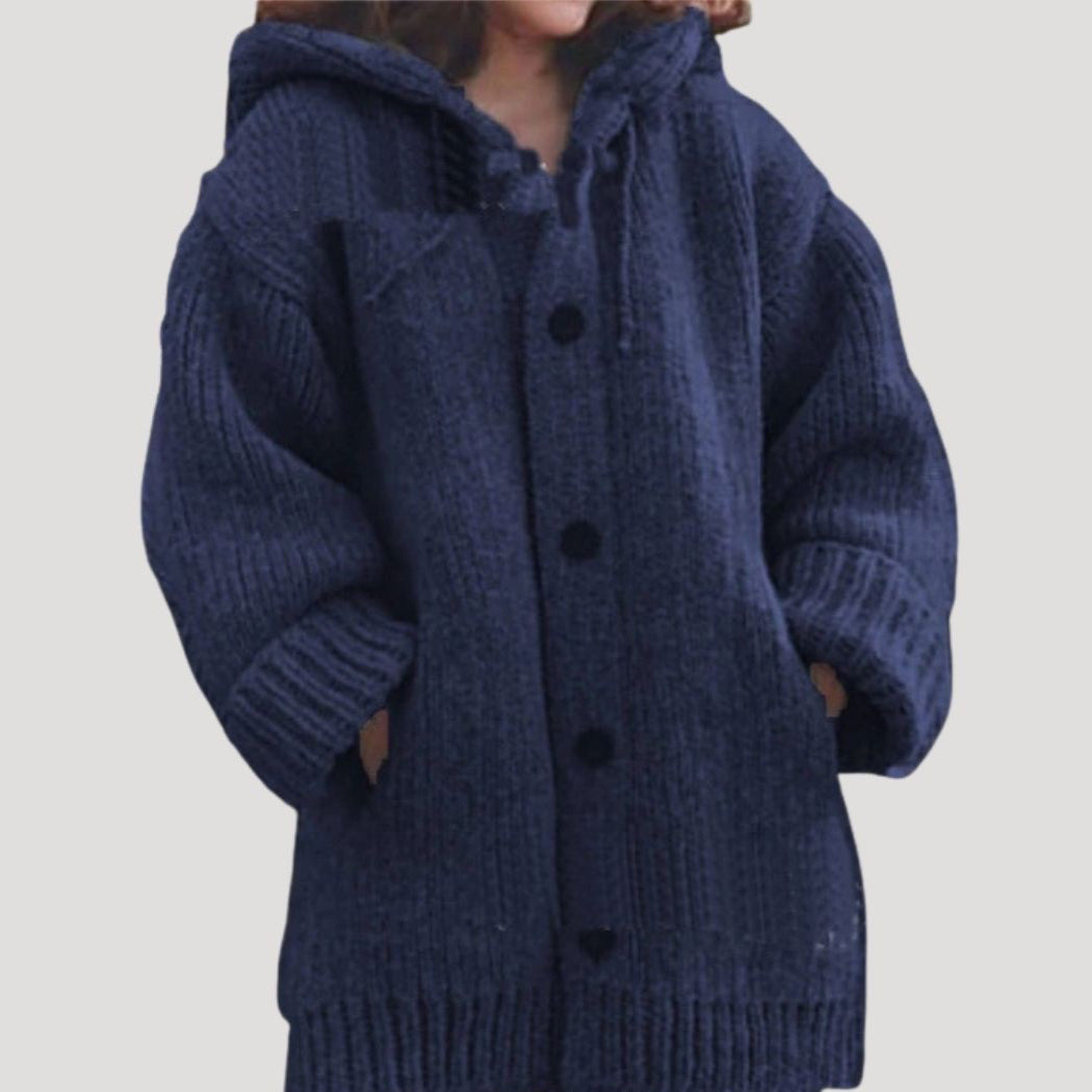 Drune | Damen grob gestrickter Wollwintermantel