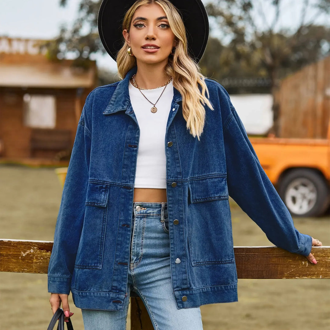Drune | DenimCharm Klassisch Vintage Denim Jack für Damen