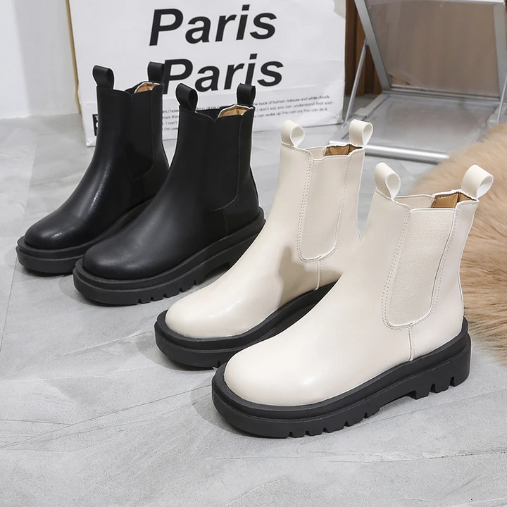 Drune | Damen Chelsea Boots mit Elastischen Seiten und Zugschlaufen