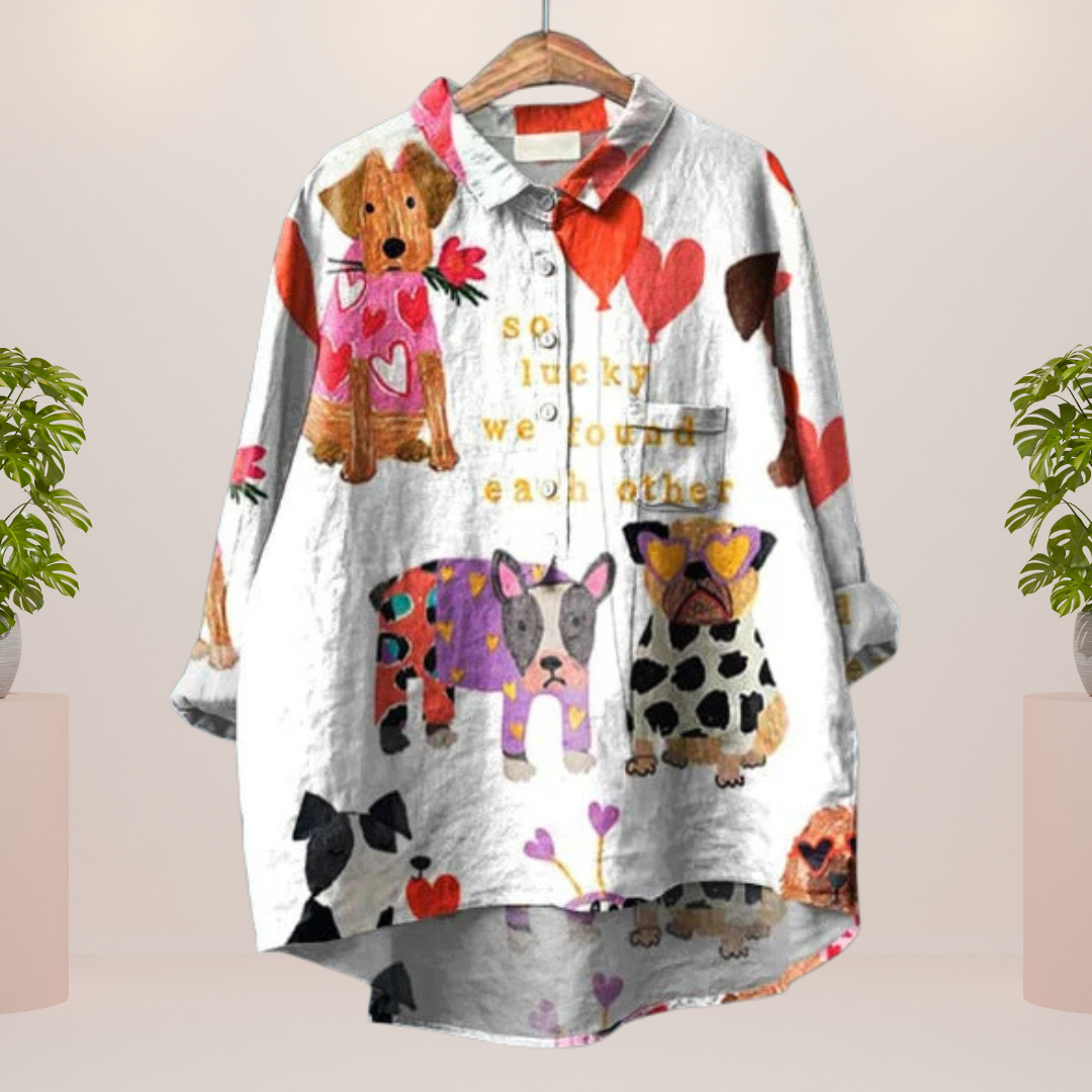 Drune | Exklusives Damenhemd mit Kunstdruck
