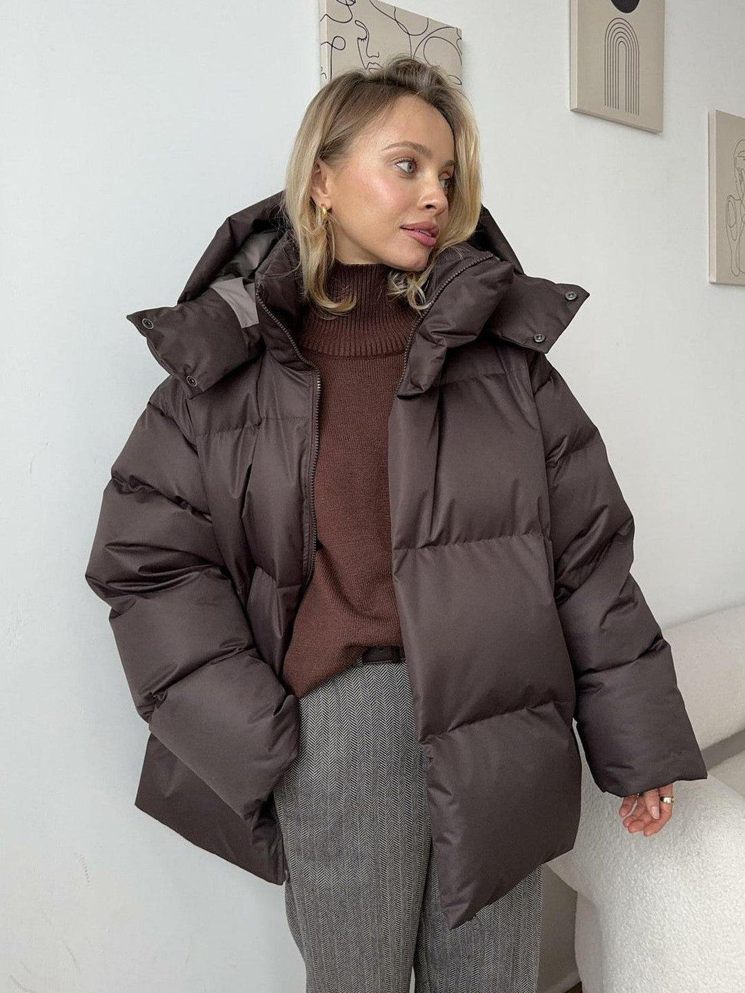 Drune | Kurze Jacke mit Kapuze und Innenfutter