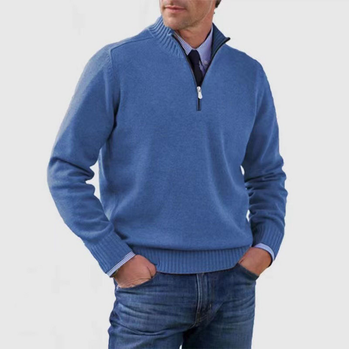 Drune | Eleganter Pullover für Herren mit halbem Reißverschluss