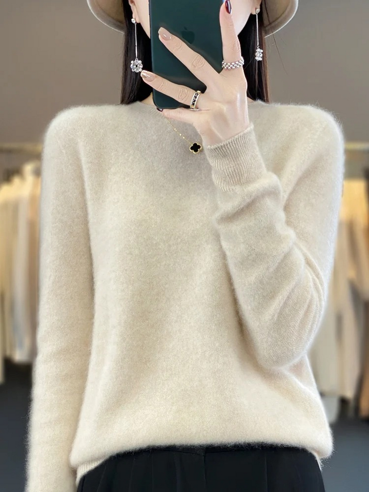 Drune | Pullover Damen Runder Ausschnitt Weicher und Eleganter Strickpullover