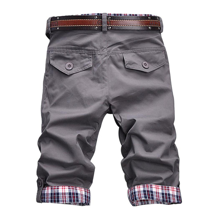 Drune – Hochwertige Shorts mit Gürtel und Karomuster