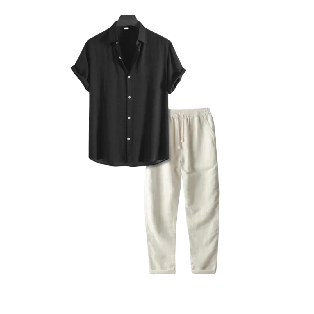 Drune Linen Outfit Set - Lässige - Florenz bei Nacht