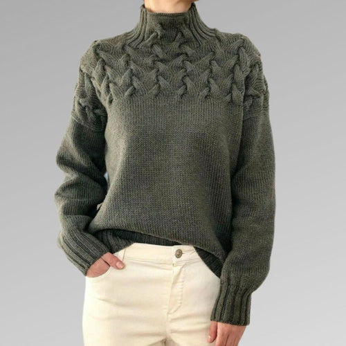Drune - Damenpullover mit Zopfstrick-Detail
