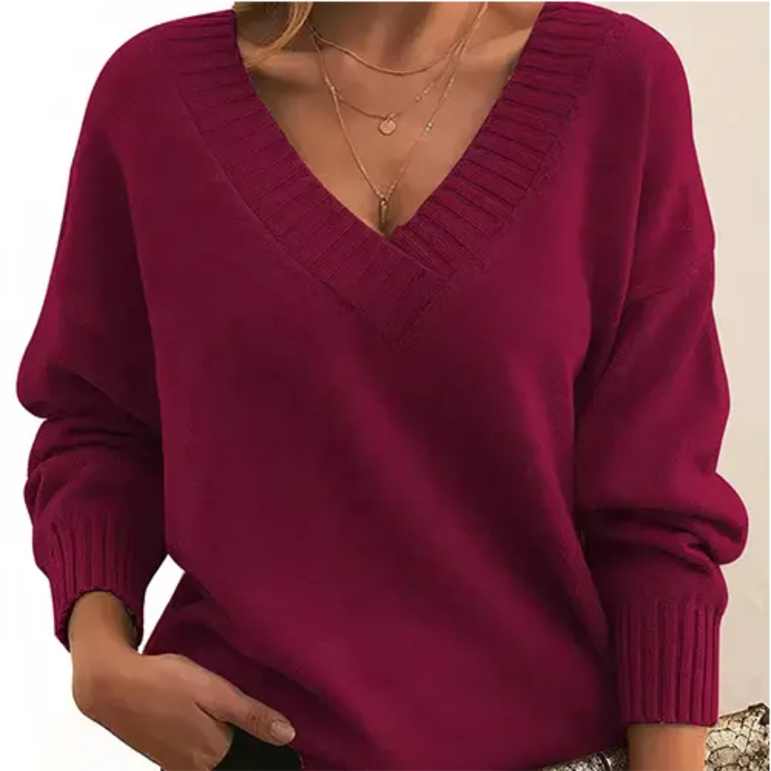 Drune | Pullover Winter V-Ausschnitt für Frauen