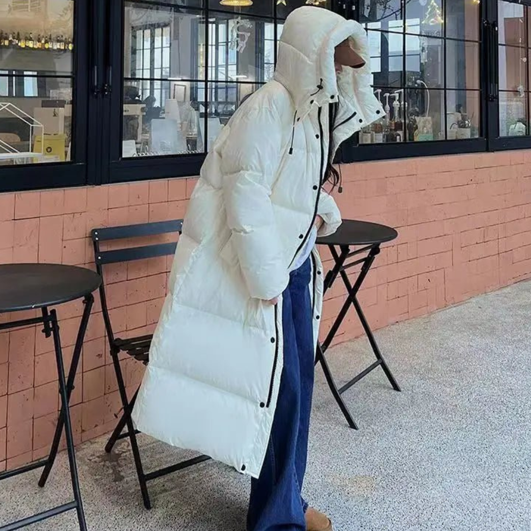 Drune | Lange Winter Puffer Daunen Jacke - Kapuze
