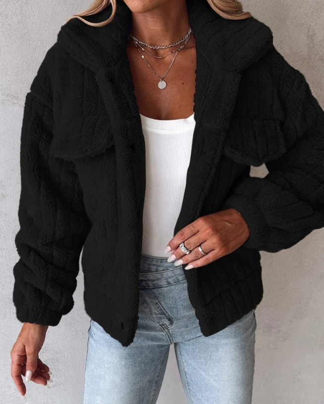 Drune | Damen Sherpa Knopf-Front Freizeitjacke