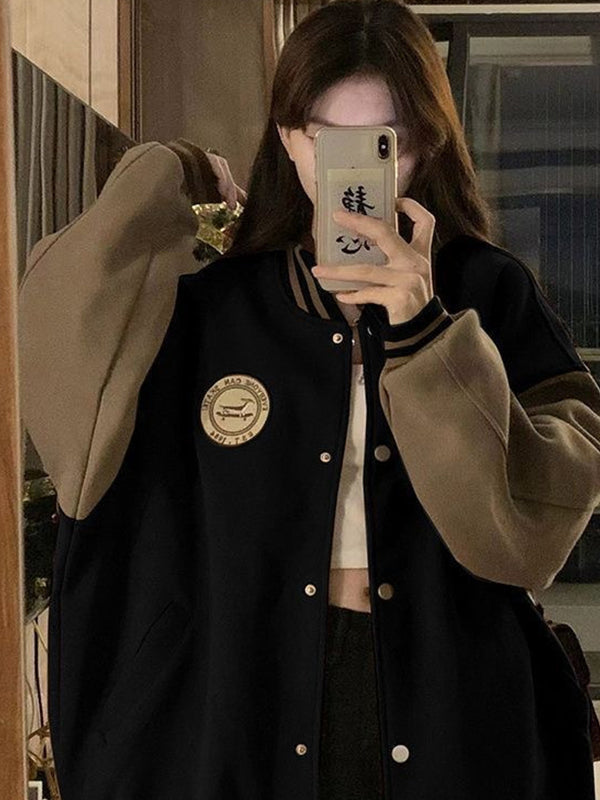 Drune | Kontrastfarbe Lockere Freizeitjacke