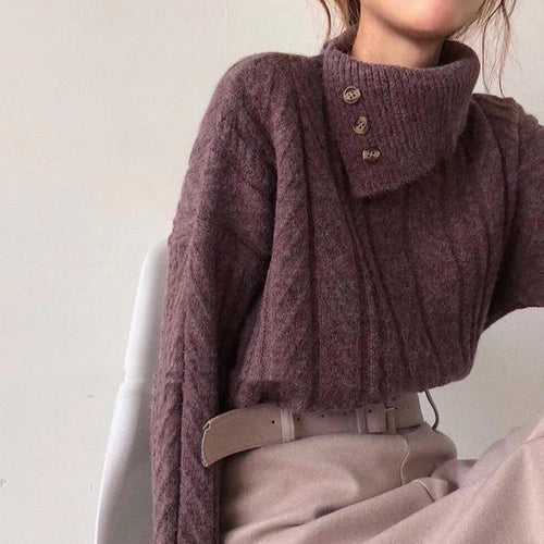 Drune | Strickpullover mit Asymmetrischem Kragen Weich und Elegant Zeitloses Design