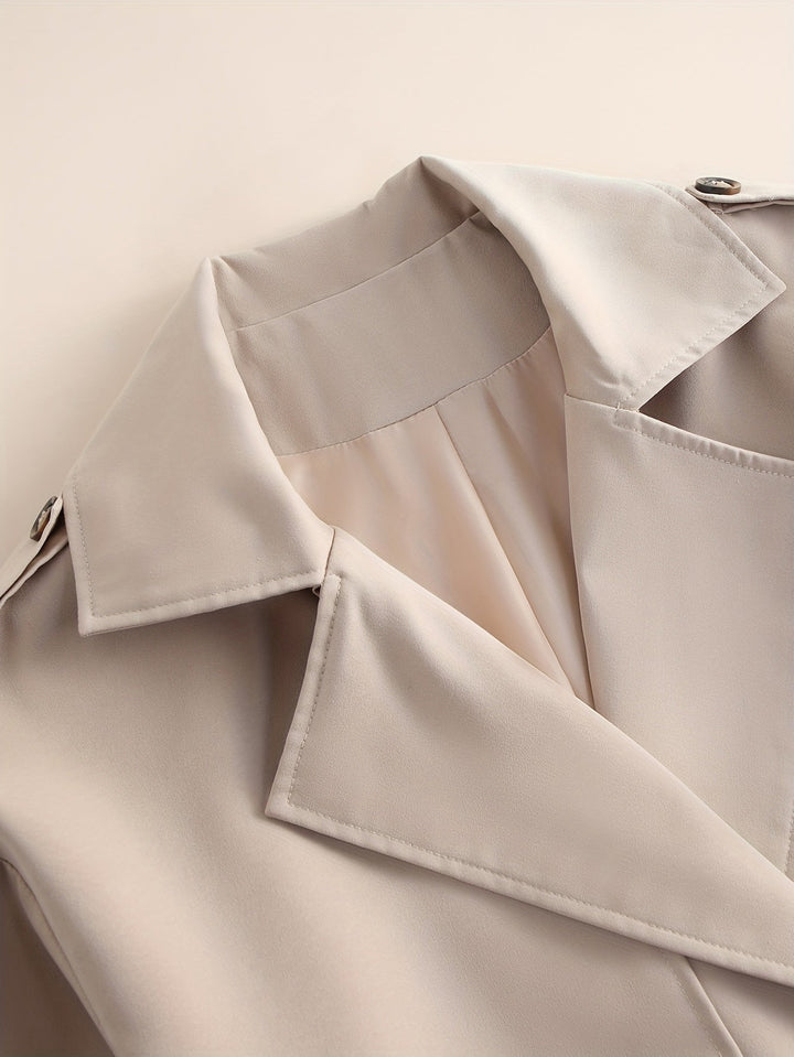 Drune | Trenchcoat in Beige - Klassischer Mantel mit Gürtel & Knopfleiste für Herbst & Frühling