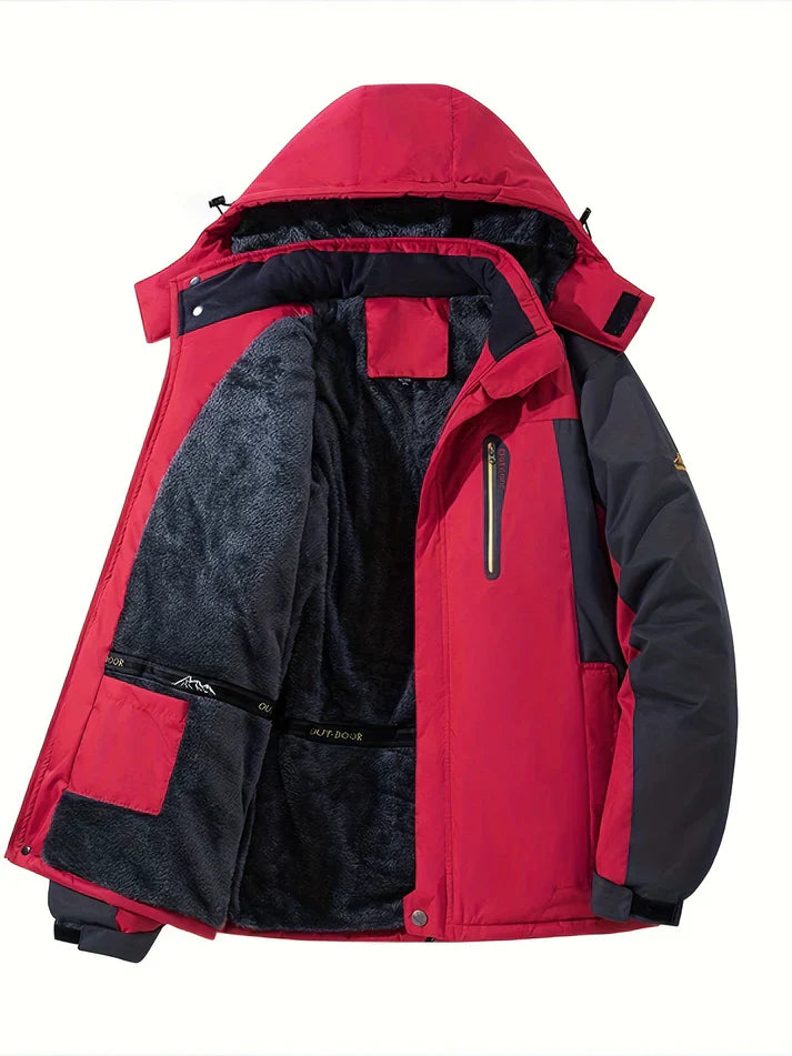 Drune | Knopfverschluss Fleece Klappen Tasche Winter Jacke Für Herren - Perfekt für Outdoor-Aktivitäten