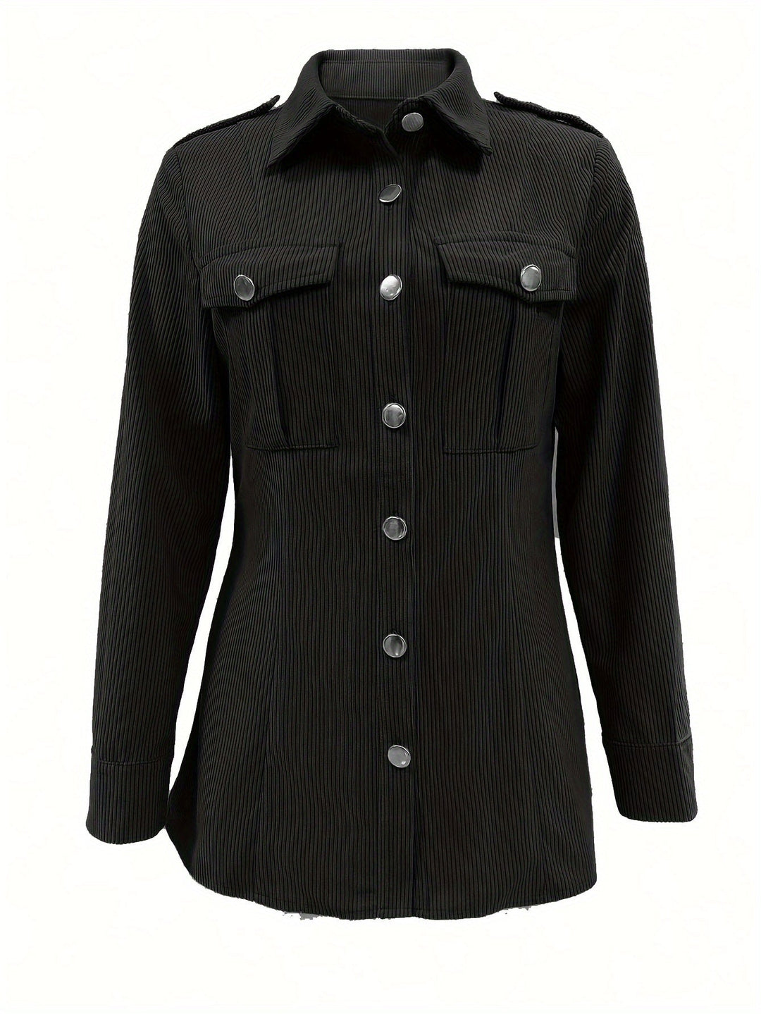 Drune | Lete Jacke Aus Cord mit Druckknöpfen Polyester Lässig und Trendy